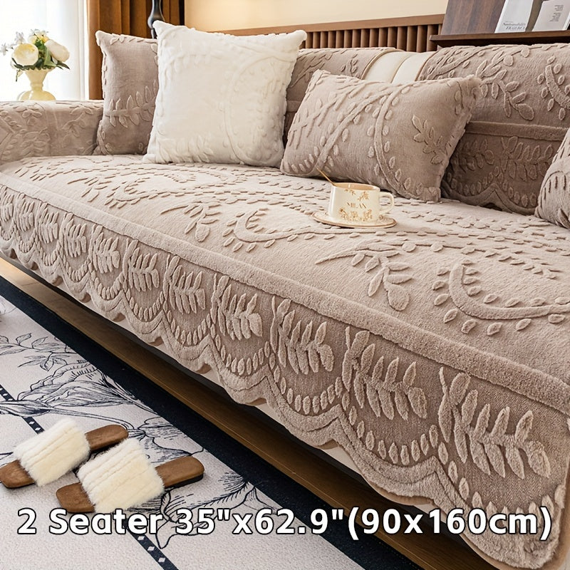 Пуховое покрытие для дивана с леопардовым принтом, сделанное из толстого искусственного меха, подходит для домашних животных, не скользит, подходит для различных размеров диванов. Идеально для декора гостиной, спальни или офиса.