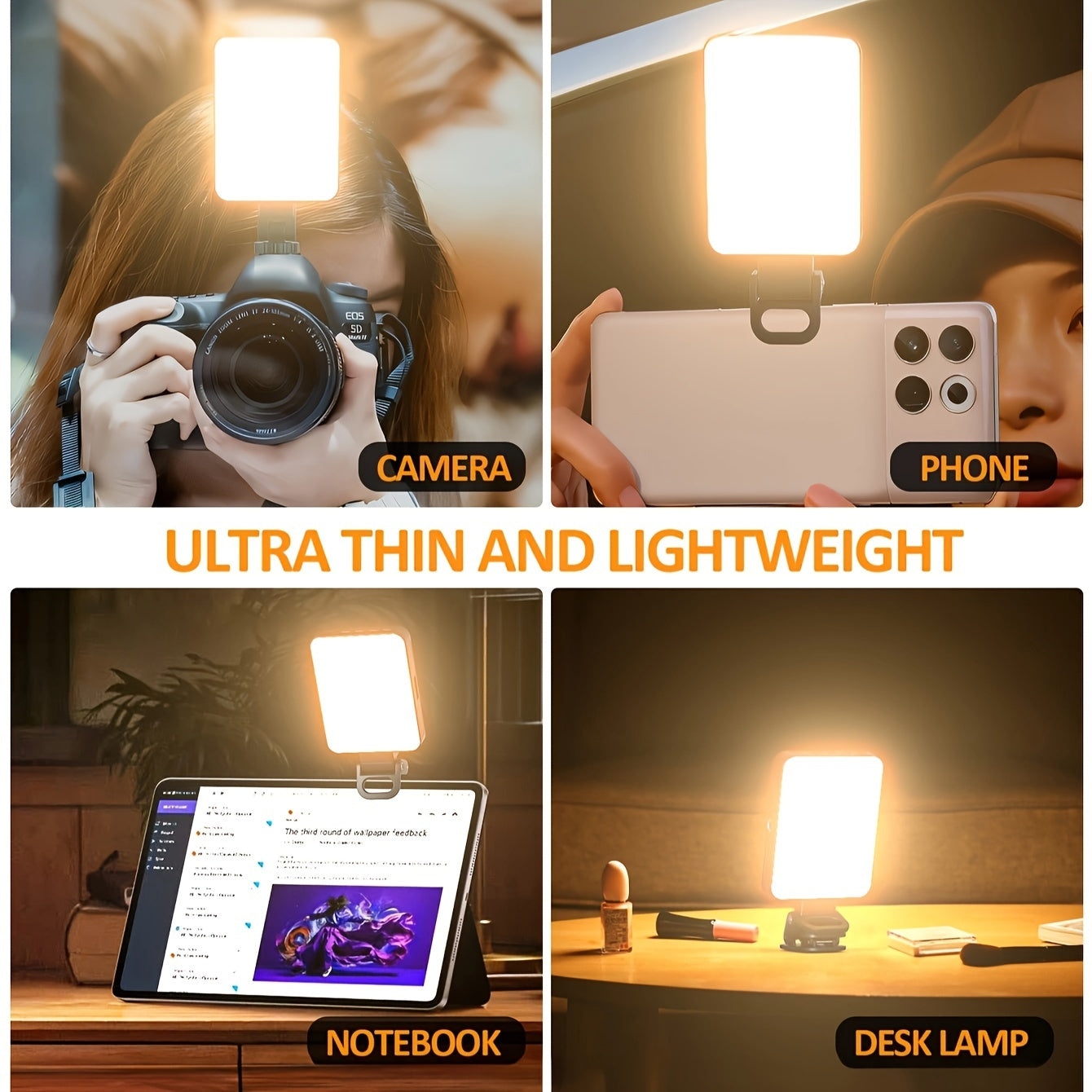 Rechargeable LED Ring Light with Magnetic Attachment and 3 Light Modes for Smartphone Photography and Video Conferencing