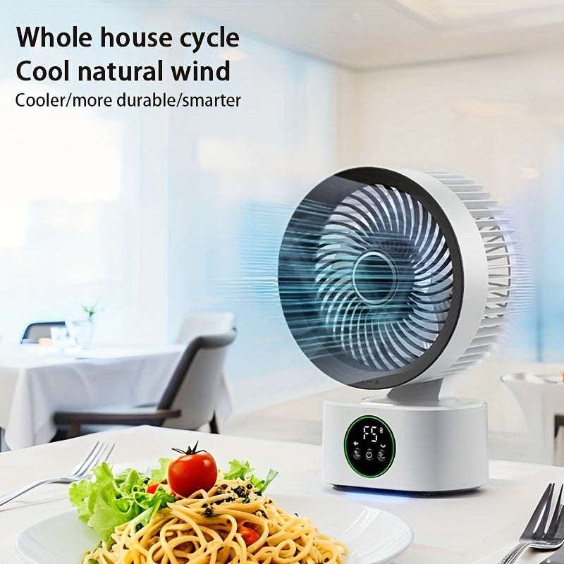 Desktop Air Circulation Fan with Timer, Quiet, Strong Airflow, 3-in-1 Table Fan for Home Dorm Kitchen Bathroom