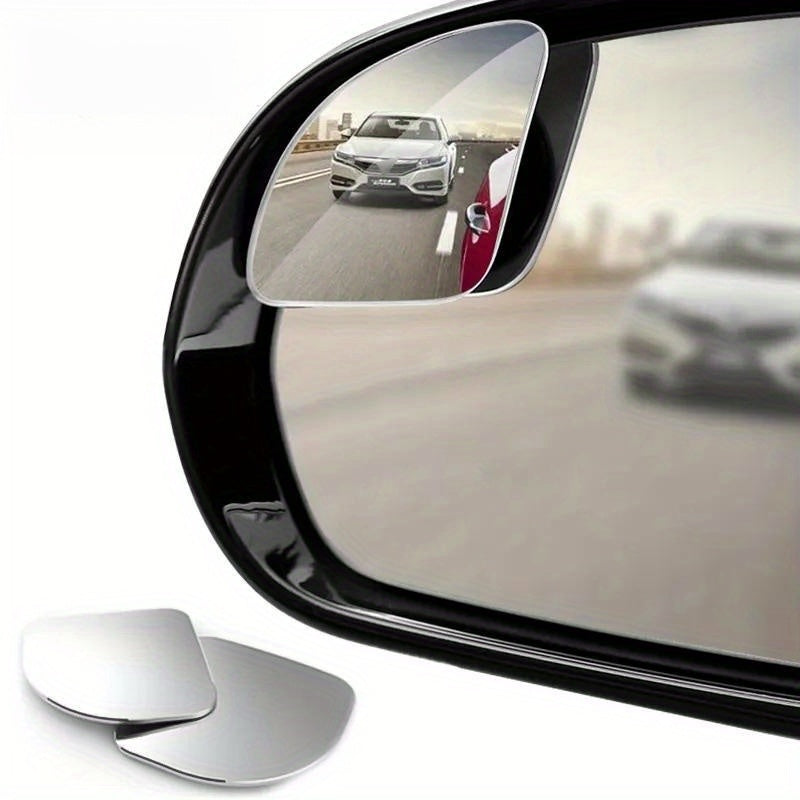 Universal Frameless Wide Angle Blind Spot Mirror for Cars - Adjustable Auxiliary Rearview