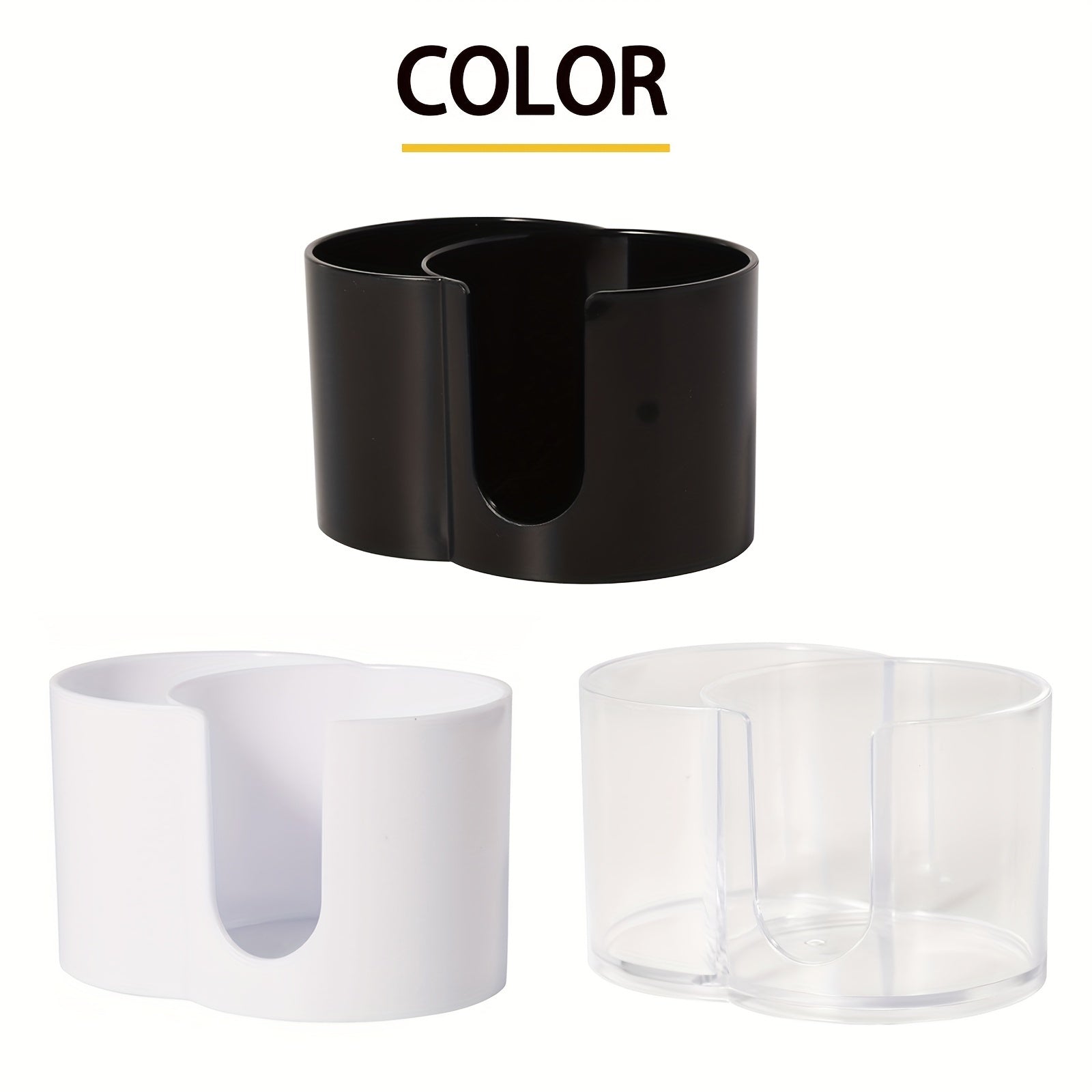 Organizador de maquillaje de plástico blanco con compartimentos dobles para almacenamiento en escritorio