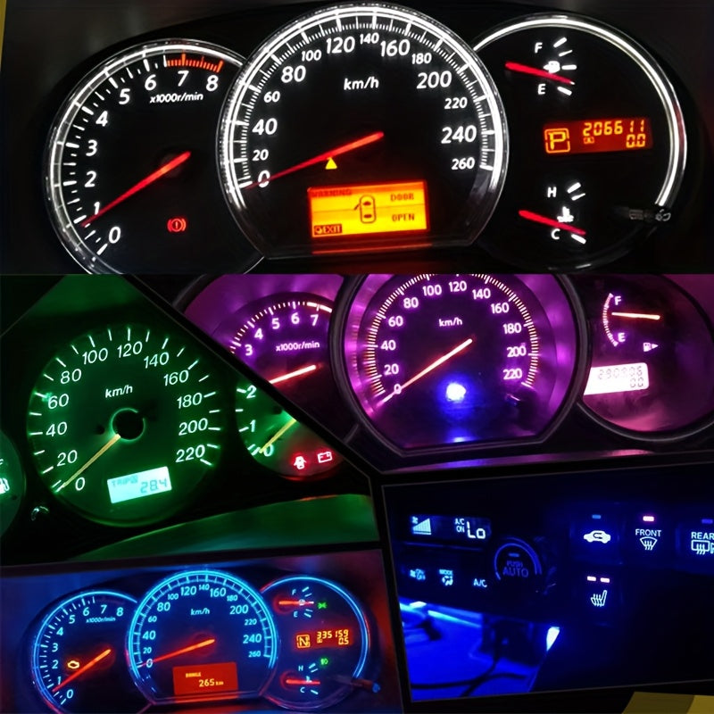 10 Pieces T5 LED Car Dashboard Lights 12V DC Instrument Panel Indicator