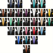 Erkaklar uchun satinning twill galstuk to'plami, galstuk klipi, cho'ntak sharlari, manşet o'rashlar va brosh uchun rasmiy tadbirlar