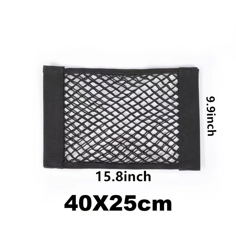 Universal Car Trunk Double Layer Mesh Storage Bag with Pockets