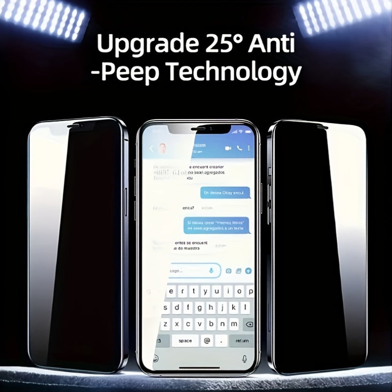 Protector de pantalla de vidrio para iPhone con privacidad, anti-espía, cobertura total, Ultra HD