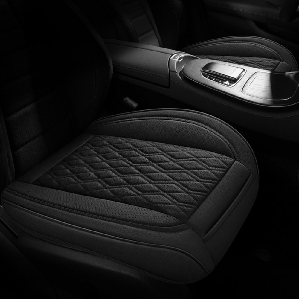 Car Seat Covers 1/2/3pcs Black Faux Leather Universal All Seasons Wear-Resistant