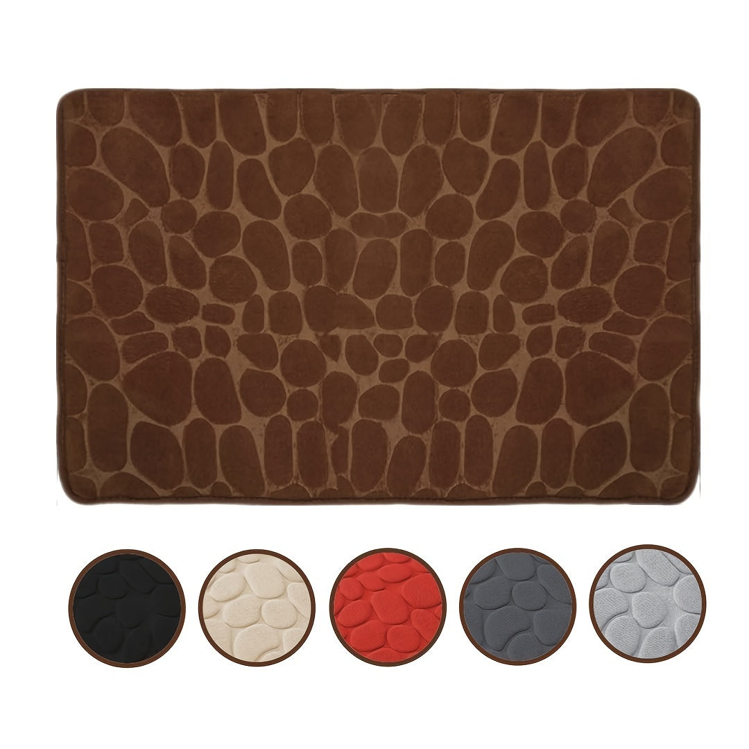 Alfombra antideslizante y absorbente con patrón de guijarros, 59.94x40.64cm, estilo minimalista