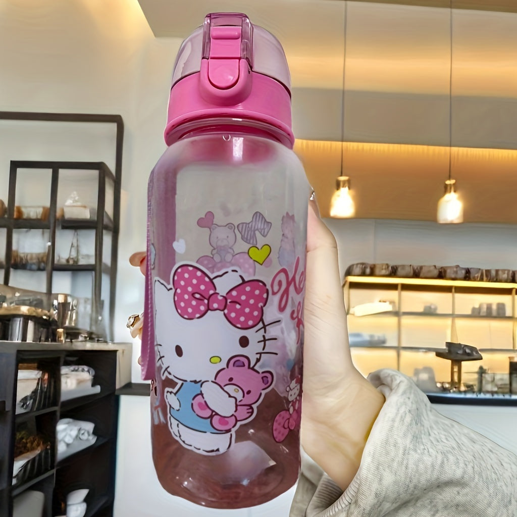 Girls BPA-Free Leak-Proof Water Bottle with Hello Kitty Design