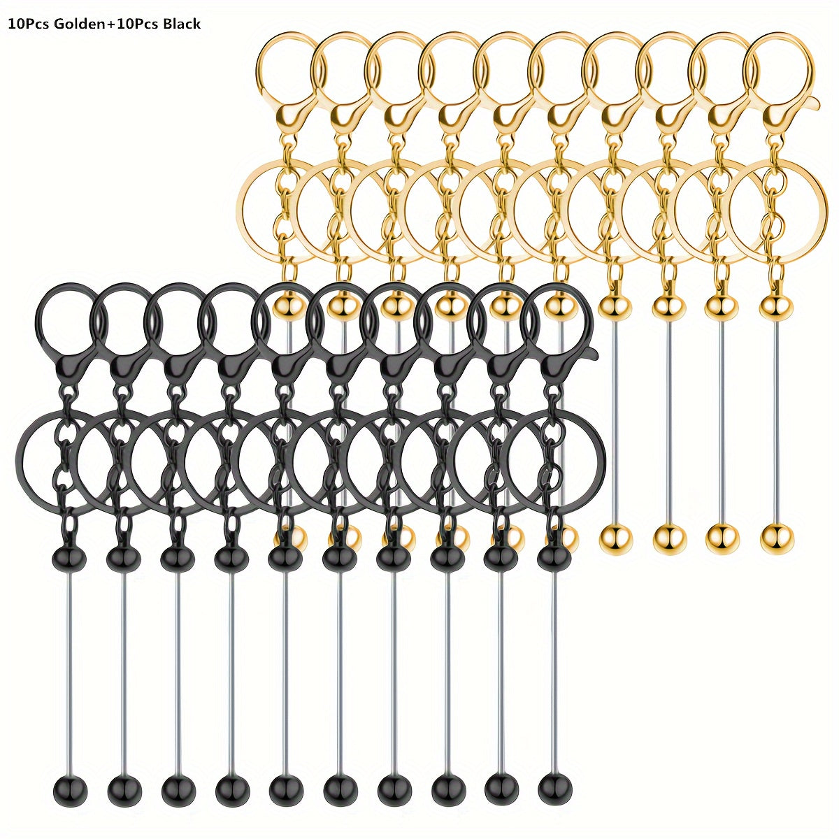 Set of 20 Gold Keychain Pendants for DIY Crafts and Gifting Valentine's Christmas Theme