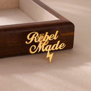 Stainless Steel Brooch for Women Double Name Design Daily Wear Gift