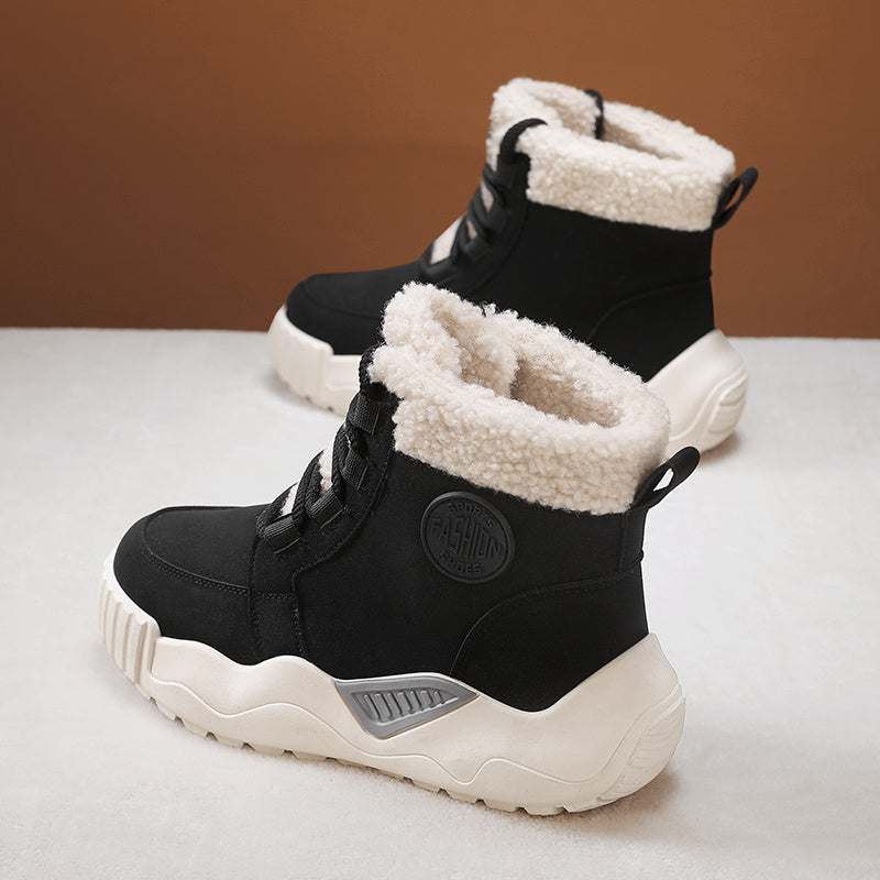 Women Winter Slip-On Sneakers with Fleece Lining and Cushioned Sole