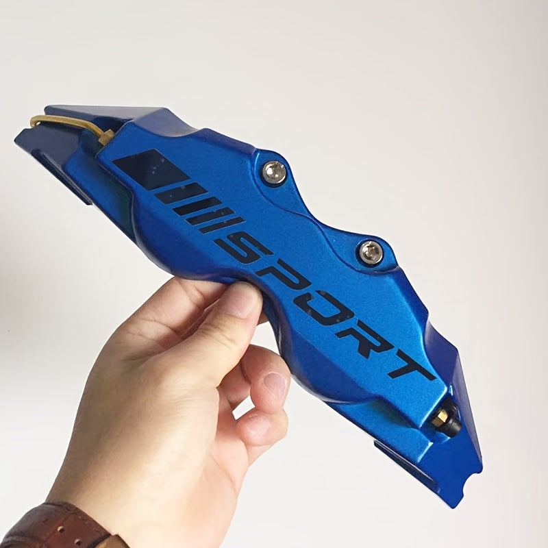 Universal ABS Plastic Brake Caliper Covers Set 2 Pcs Black Sport Logo