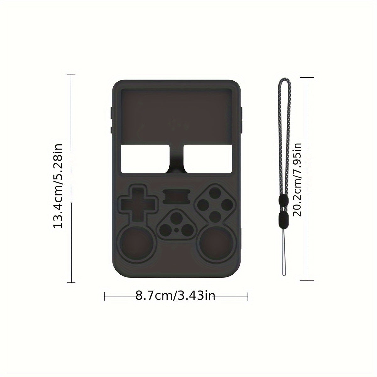 Game Console Silicone Case Black Shockproof Anti-Drop for R36S Handheld