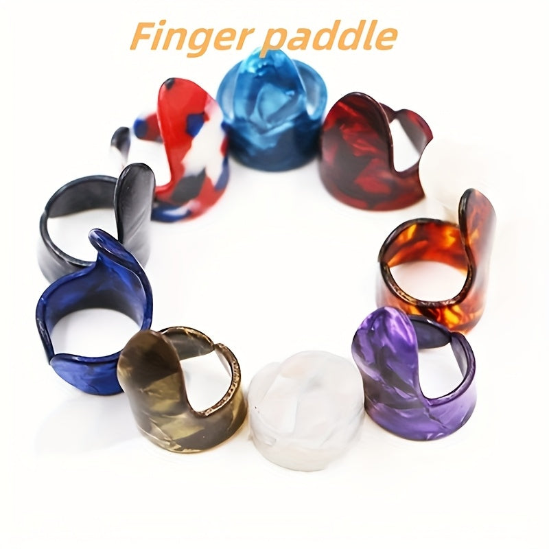 6-Piece Guitar and Bass Finger Picks Set with Protective Picks in Mixed Colors