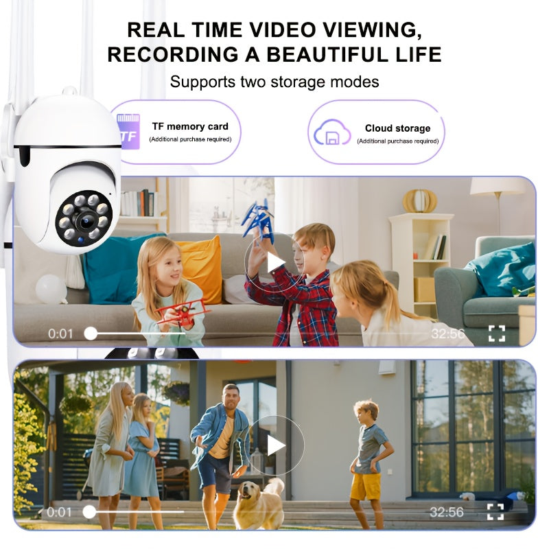 1080P Wireless Security Camera with AI Motion Detection Two-Way Audio Color Night Vision USB Powered Wall Mount