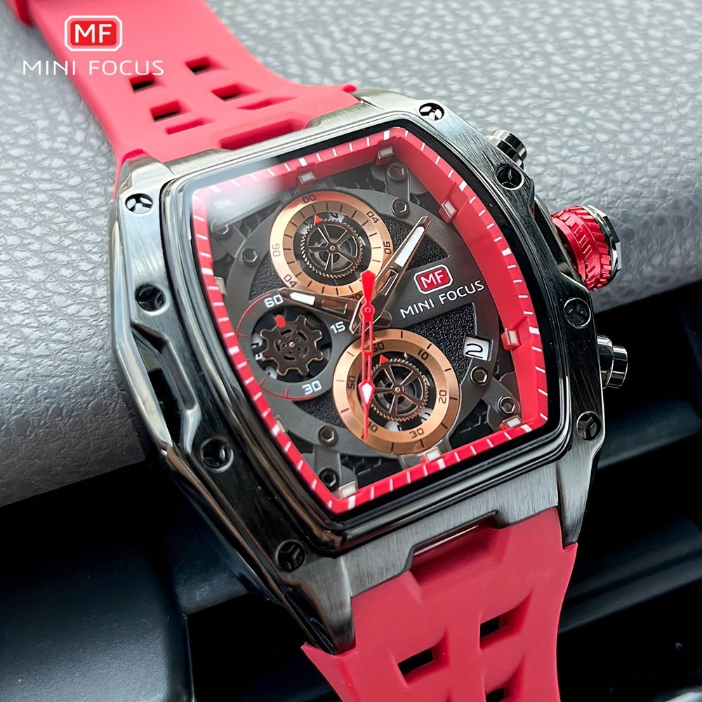 Women's Mini Focus Sport Quartz Watch with Orange Silicone Strap Chronograph Date Luminous