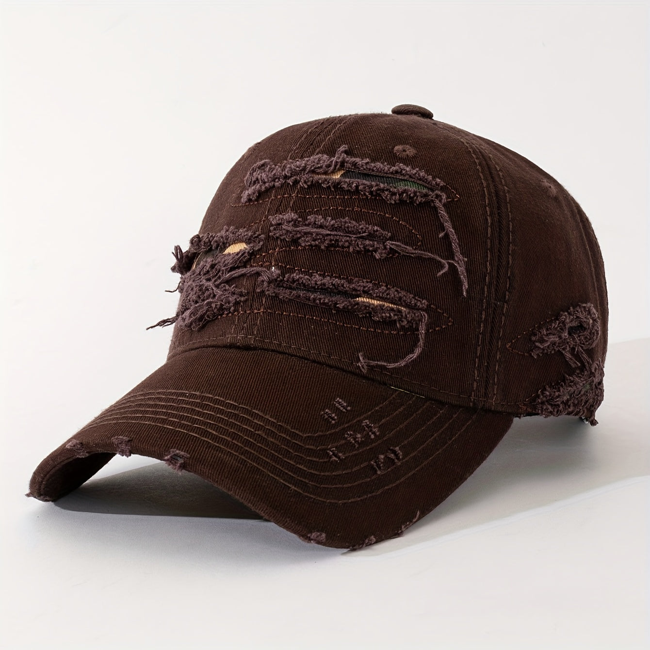 Lightweight Washed Polyester Baseball Cap with Embroidered Patches and Hole Design for Spring Festival and Valentine's Day