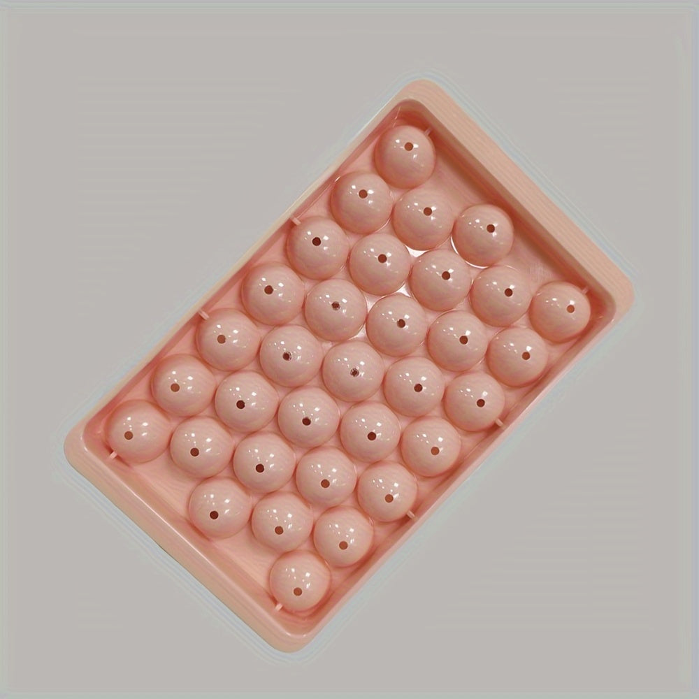 Plastic Pink and Blue Round Ice Cube Tray Mold for Freezer and Drinks