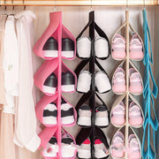 Foldable Dustproof Shoe Organizer with 12 Compartments for Closet Storage