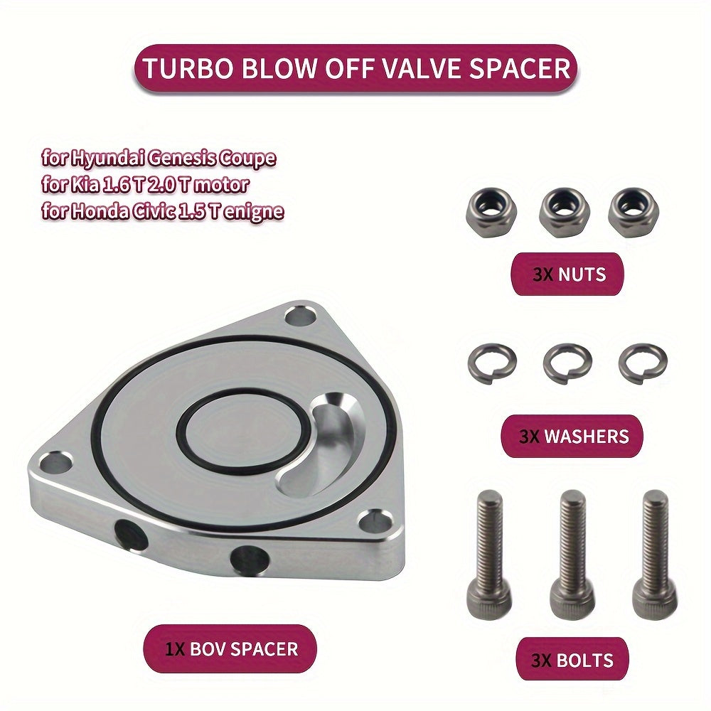 Aluminum Alloy Blow Off Valve Spacer for Car Turbo Engines in Red Blue Black Silver