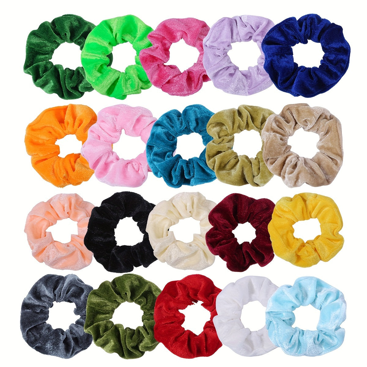 Silk Satin Soch Scrunchies Paketi 60 50 20 18 10 ta, ayollar va o‘smirlar uchun