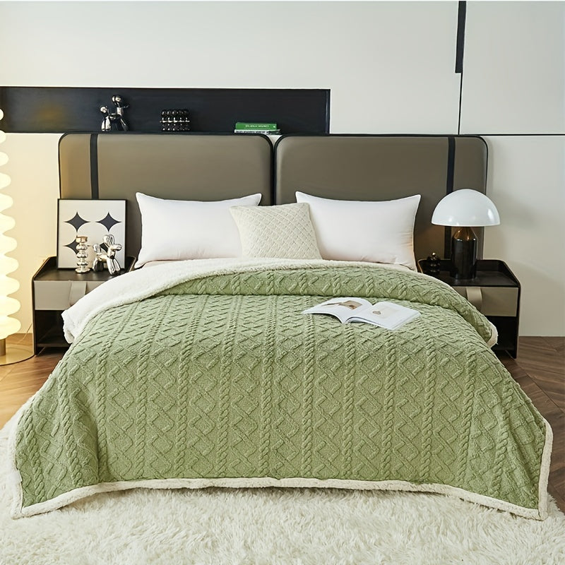 Yumshoq va qulay Taffeta Sherpa Ikki Qavatli Ko'rpa - Divan, Sofа, Ofis, Yotoq, Kamping yoki Sayohat uchun mukammal. Har mavsum uchun ko'p maqsadli sovg'a ko'rpasi.