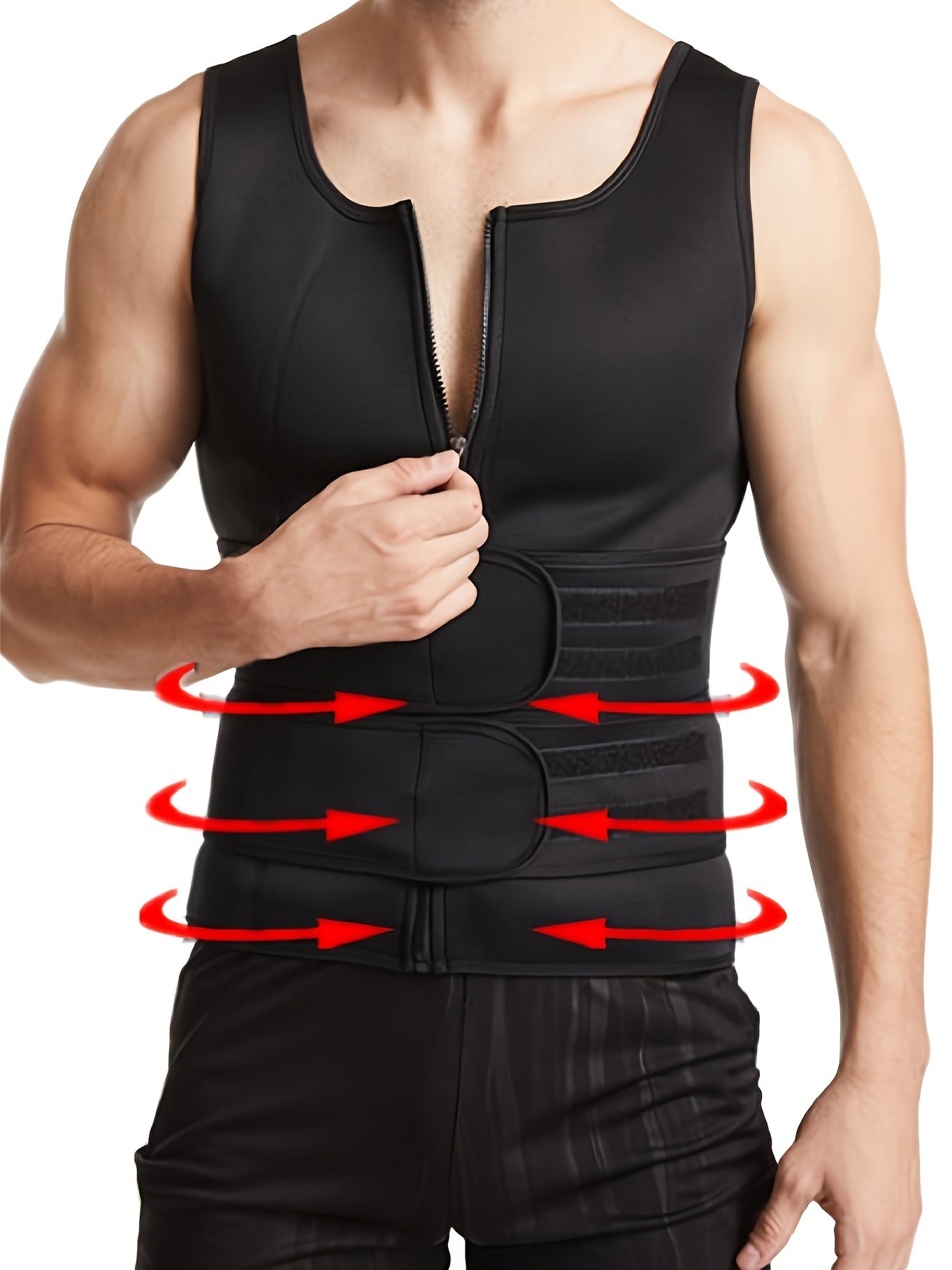 Men's Neoprene Waist Trainer Tummy Control Tank Top for Beer Belly Reduction