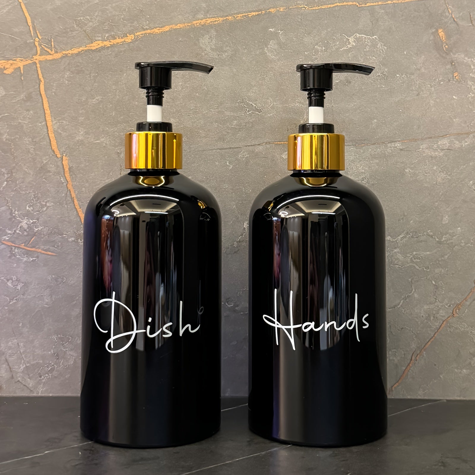 2-Pack 17 Oz Plastic Hand and Dish Soap Dispensers Refillable Lotion Bottles Kitchen Bathroom