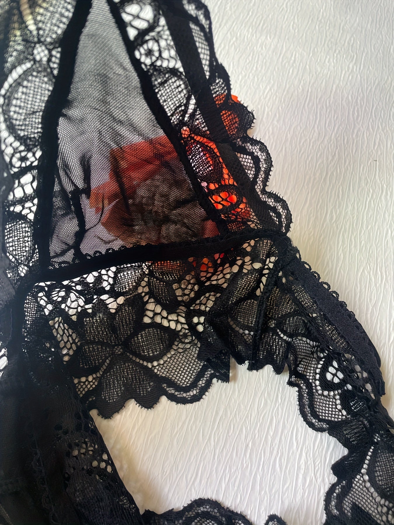 Women's Breathable Floral Lace Unlined Bra with Scallop Trim Lingerie