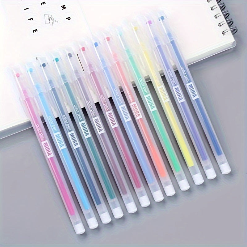 12pcs Kawaii Blue Gel Pens 0.5mm for Journaling School Supplies
