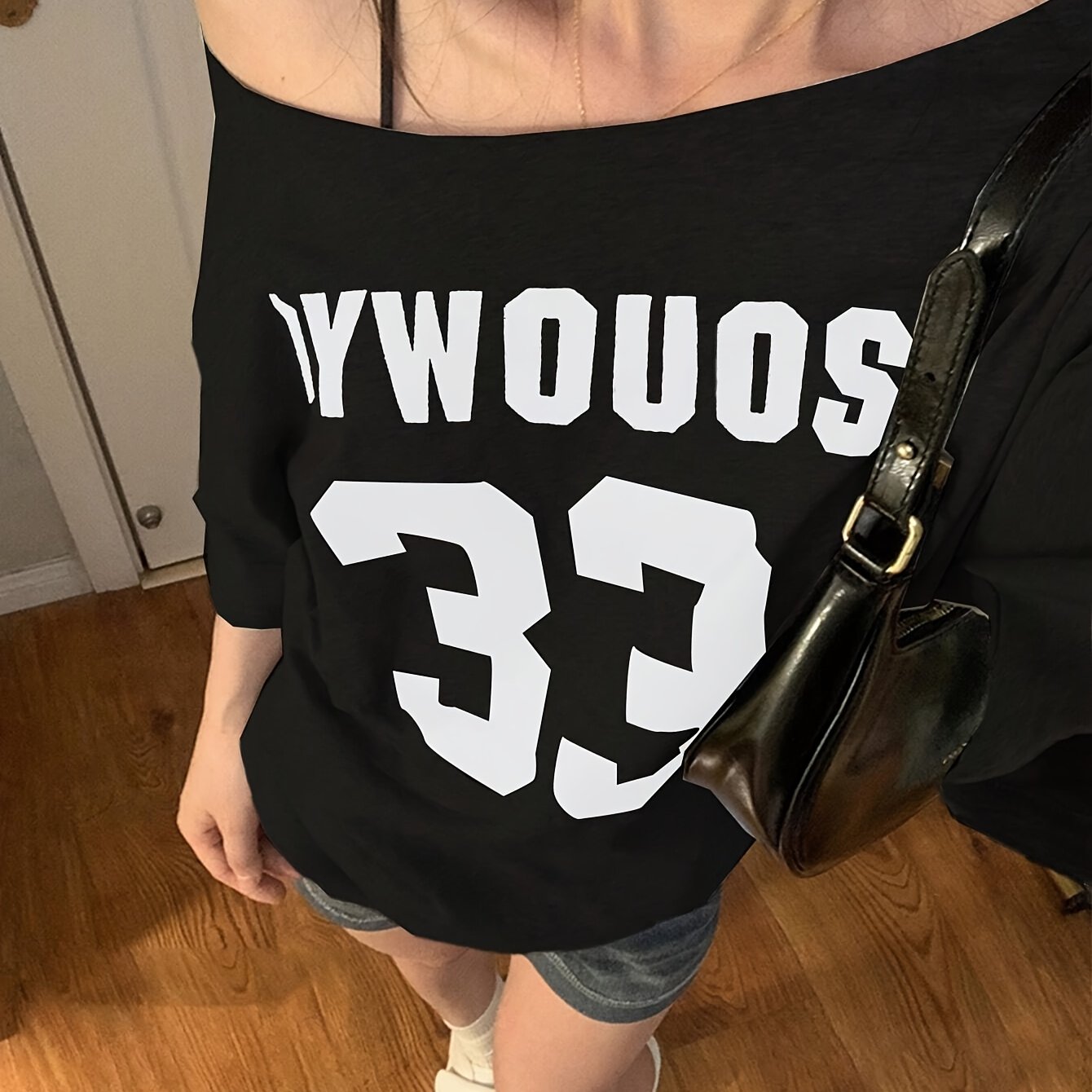 Женская элегантная трикотажная футболка с принтом букв, свободного кроя, короткий рукав, 90% полиэстер, 10% эластан, топ без бретелей для весны/лета