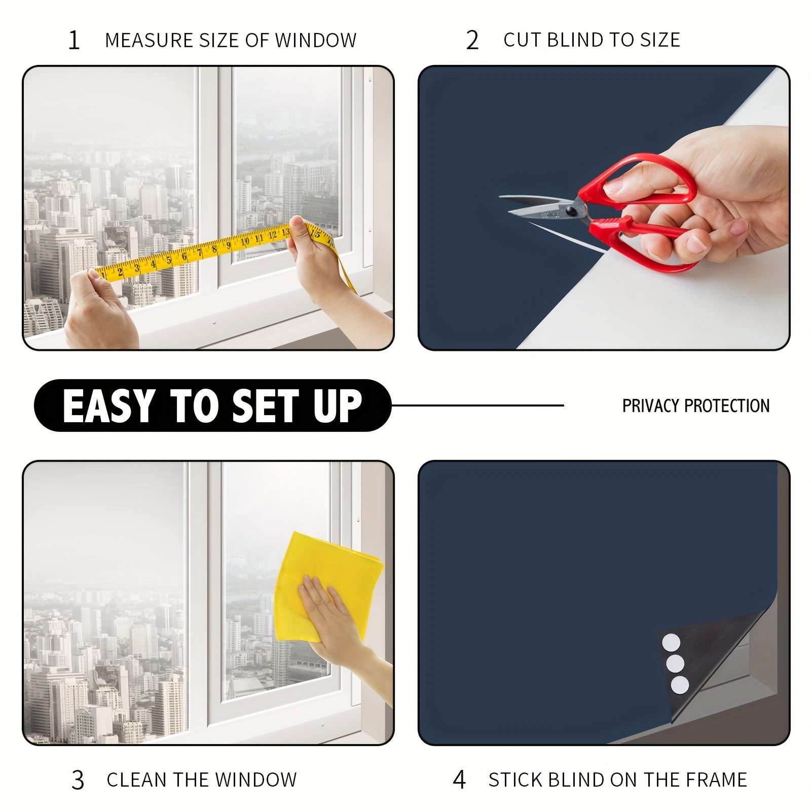 Blackout Window Shades Set of 1 Portable Blackout Curtains for Bedroom Living Room