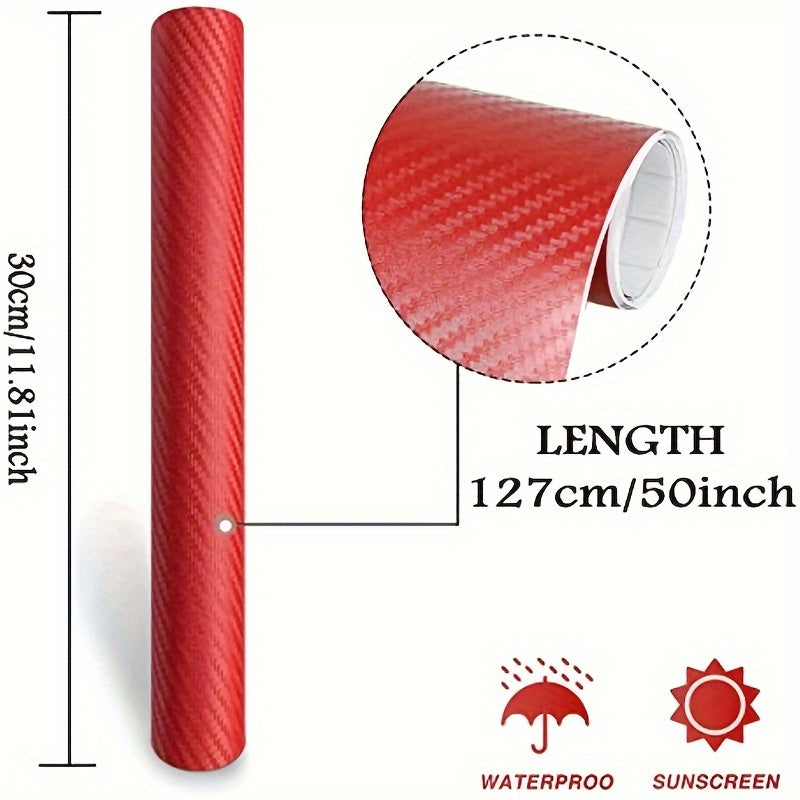 Universal avtomobil 3D karbon tolli vinil qoplama varaqi, stiker, decal, 127x30cm