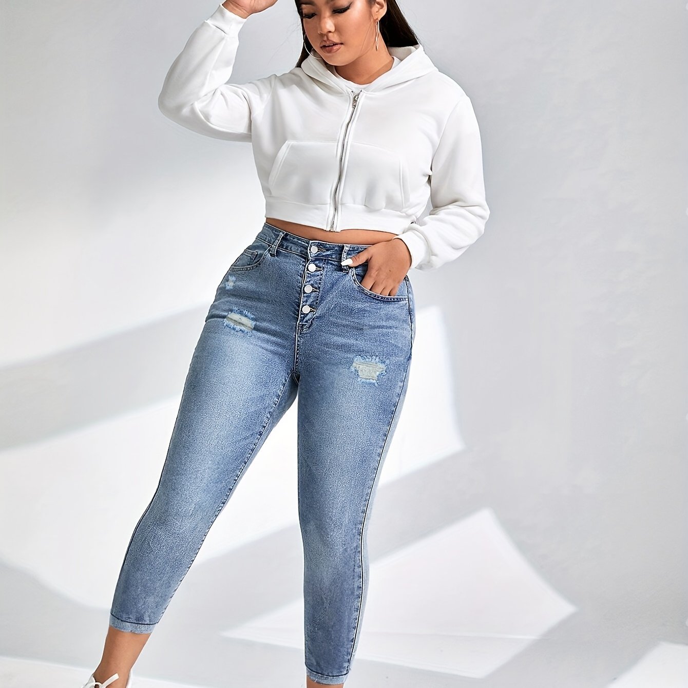 Women's Stretch Slim Fit Jeans in Black Size 26