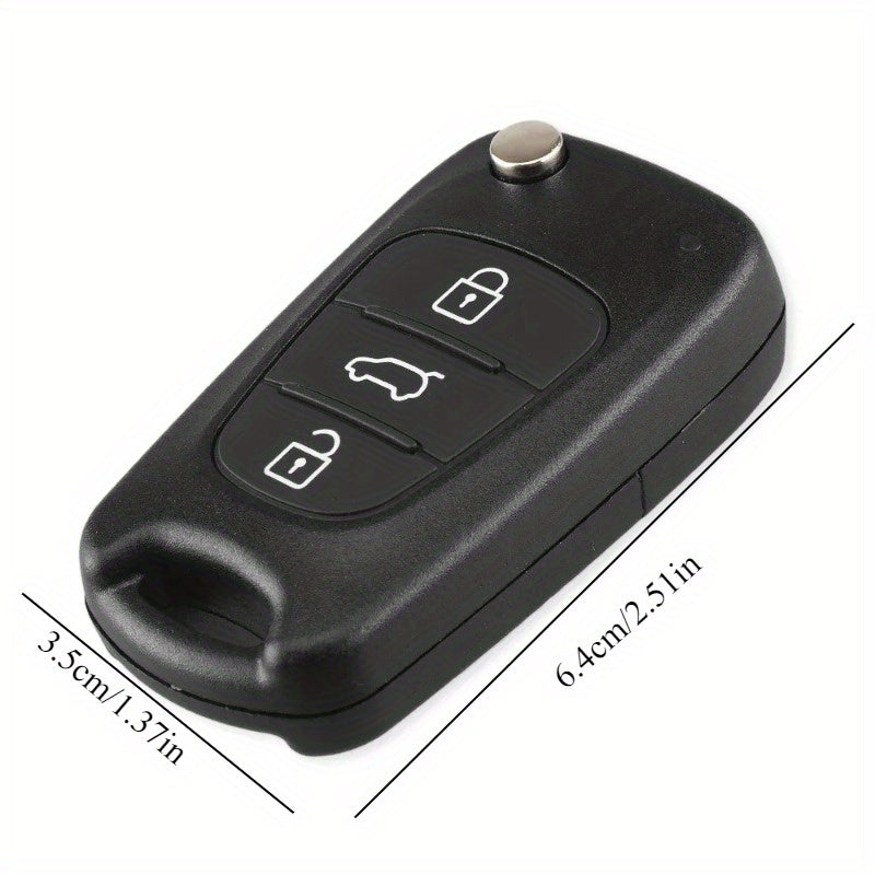 Replacement Car Key Shell, ABS, 3 Button, Flip Fob for Multiple Models