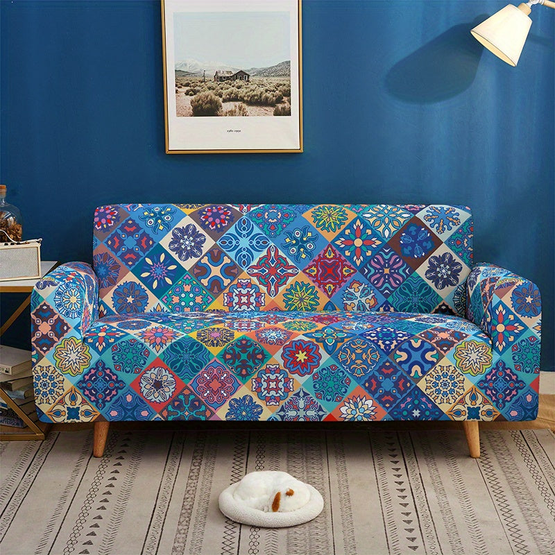 Bohemian Milk Printed Sofa Slipcover for Living Room Bedroom Office Non-Slip