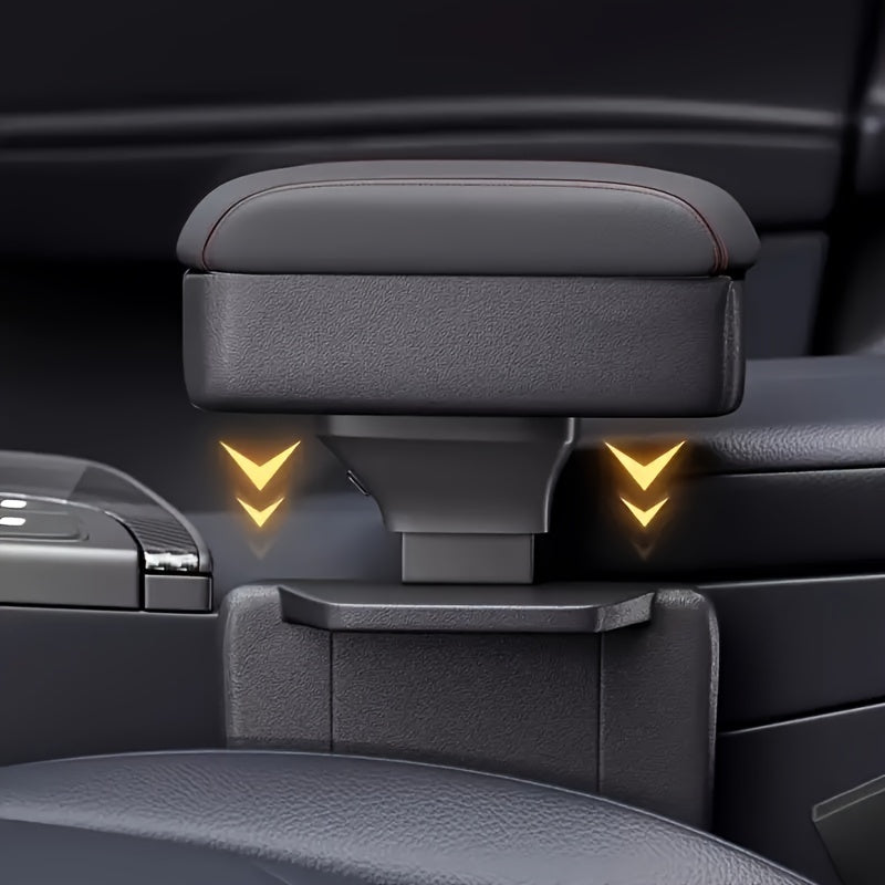 Universal Faux Leather Car Armrest Pad Center Console Cup Holder Organizer