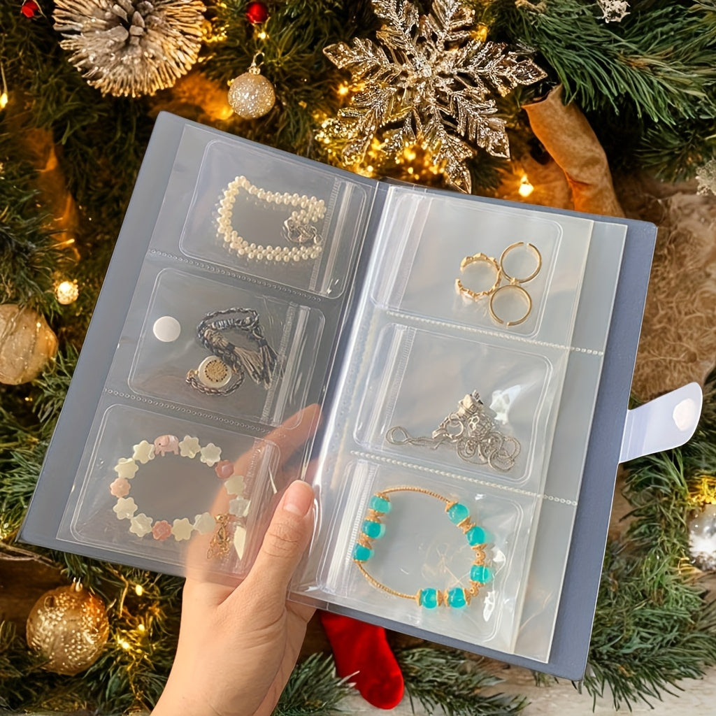 Portable Plastic Jewelry Storage Book with 84/160 Clear Pockets for Earrings Rings and Necklaces