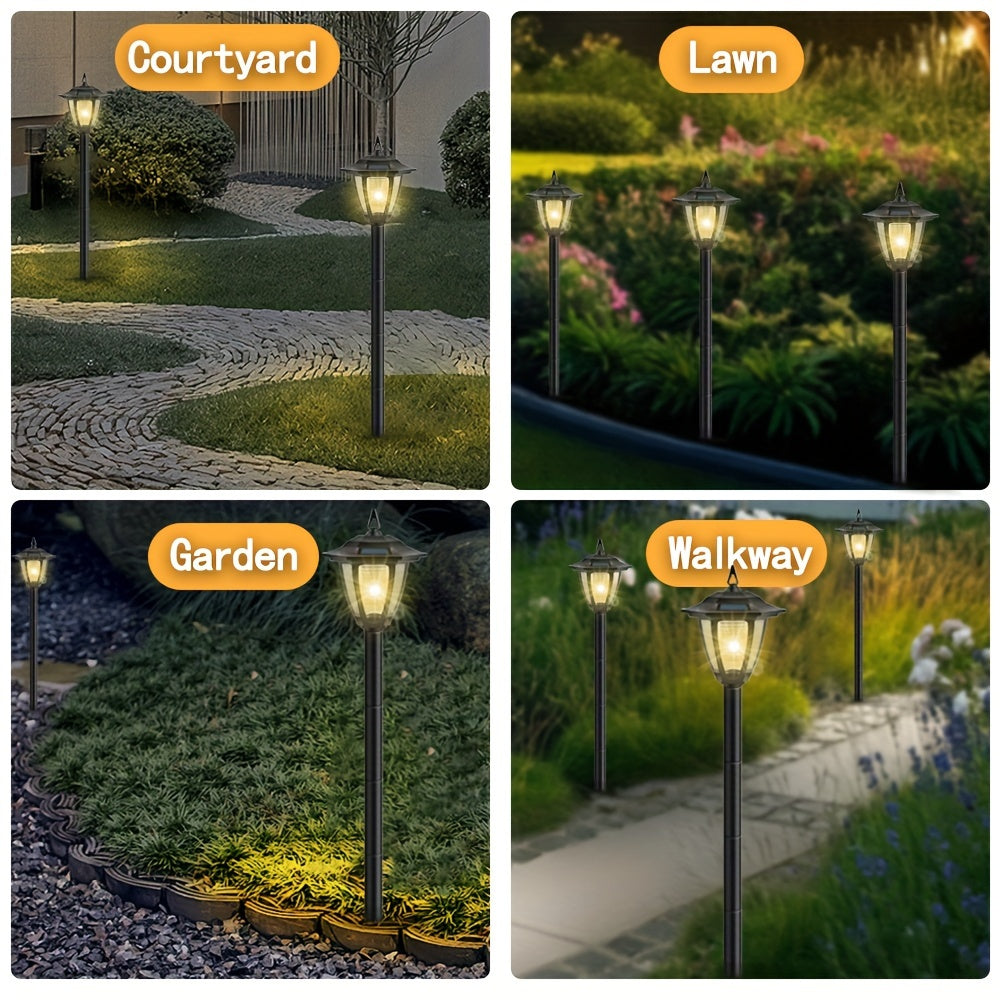 Conjunto de luces solares exteriores 1-2 LED para caminos, jardín, paisaje, entrada y patio