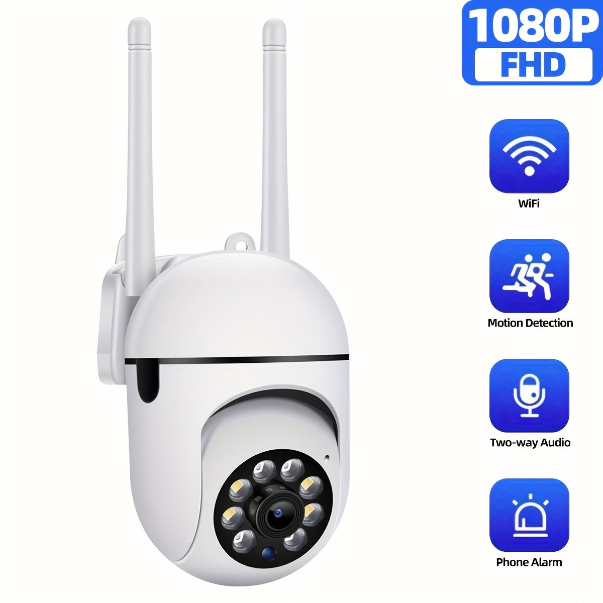 1080P Wireless Smart PTZ Security Camera with Night Vision Human Tracking and App Control