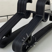 Set of 5 Black Non-Slip Hangers Space-Saving Garment Racks for Home and Dorm Use