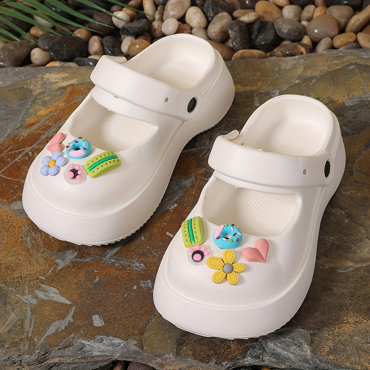 Women's EVA Slippers Summer Beach Shoes with Rotatable Back Strap, Anti-Slip Durable Sole