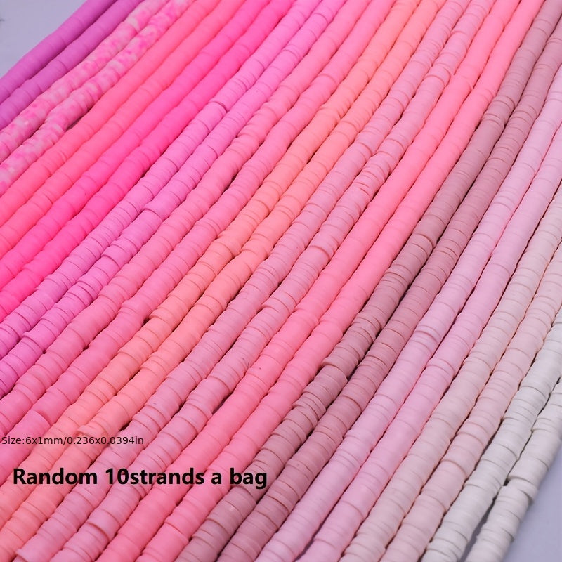 4800 Pieces of Handmade Polymer Clay Beads 12 Strands 6x1mm for Jewelry Making