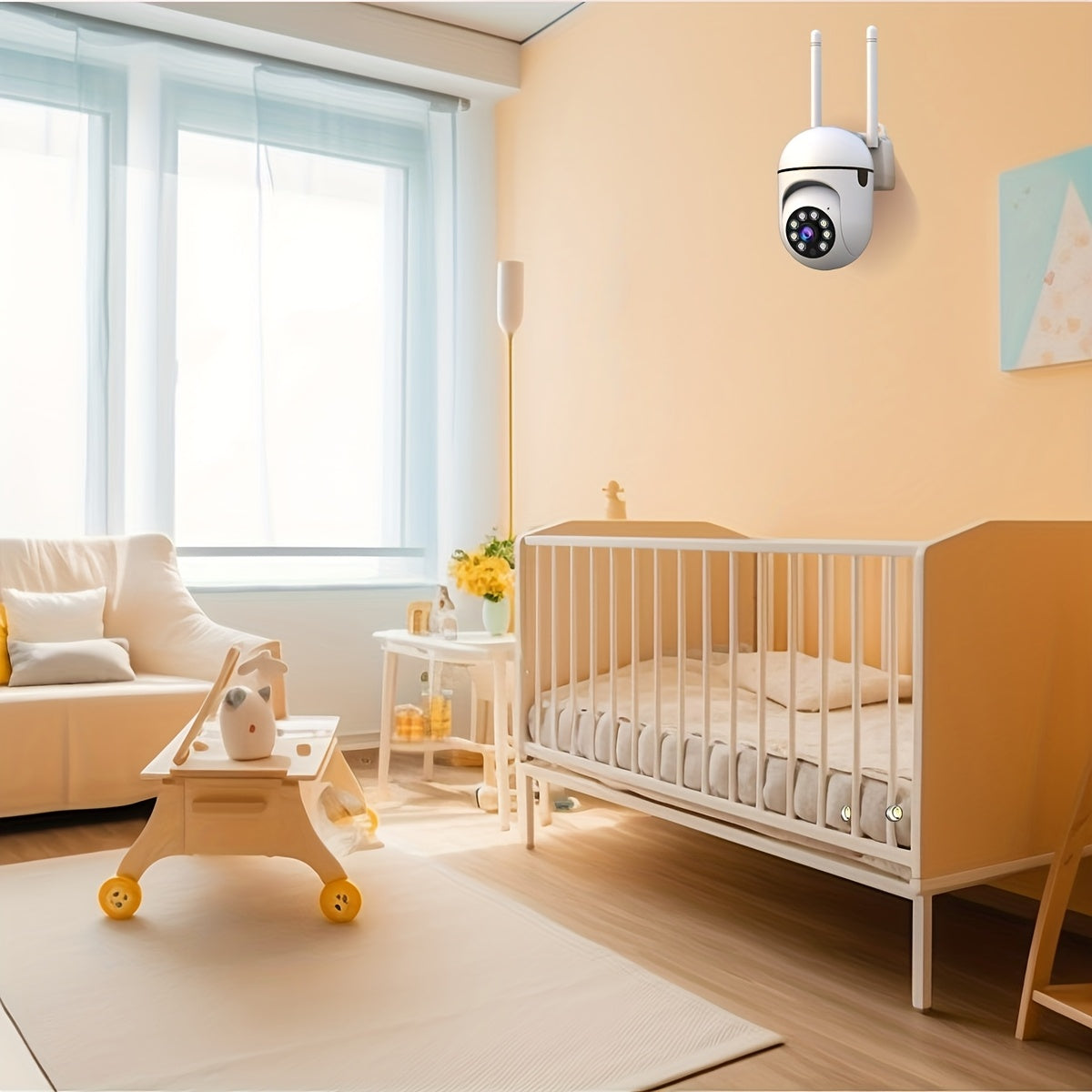 1080p simsiz aqlli PTZ xavfsizlik kamerası, kechqurun ko‘rish, insonlarni kuzatish va ovoz bilan boshqarish