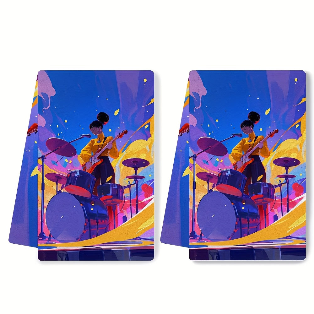 Siz ikkita yumshoq oshxona sochiqini va jonli musiqa shouiga ikkita chiptani olasiz. Ushbu juda singdiruvchi idish sochiqlari bayram bezatish uchun mukammal va ularni kir yuvish mashinasida tozalash oson. Har bir sochiqning o'lchami 40.64 x 60.96 sm.