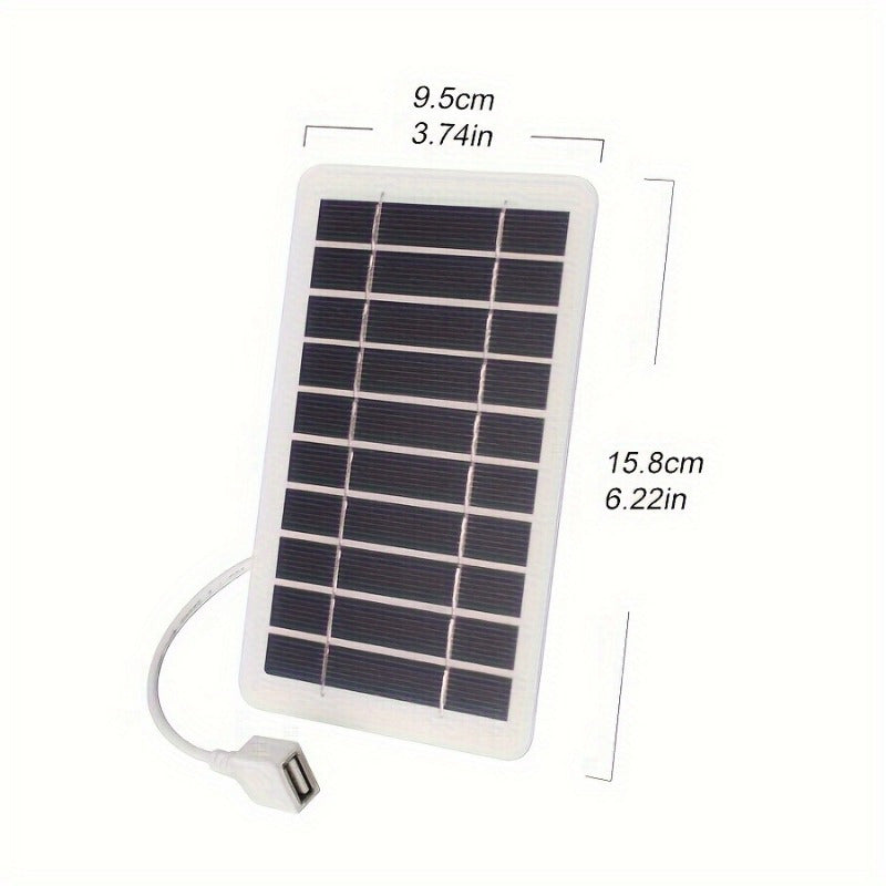 Portable Solar Panel Charger for Camping Travel Emergency USB Power Bank White