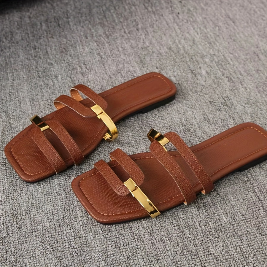 Women's Summer Slip-On Sandals Casual Open Toe Flat Shoes