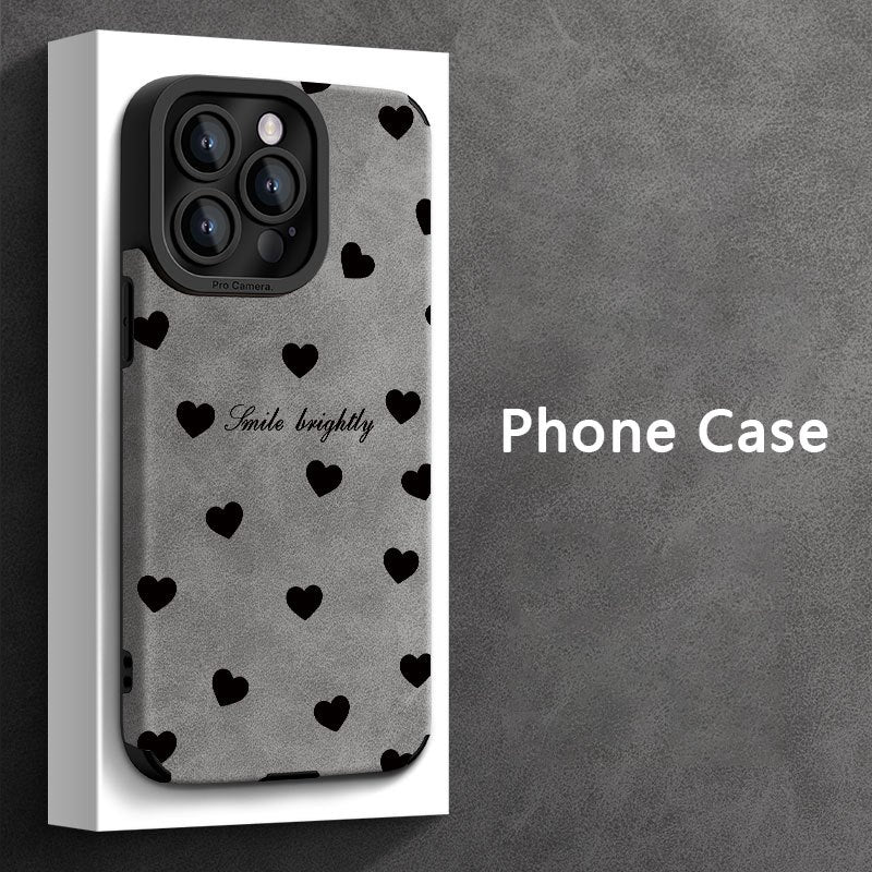 Durable TPU Phone Case with Heart Pattern for iPhone Models Stylish Protective Cover