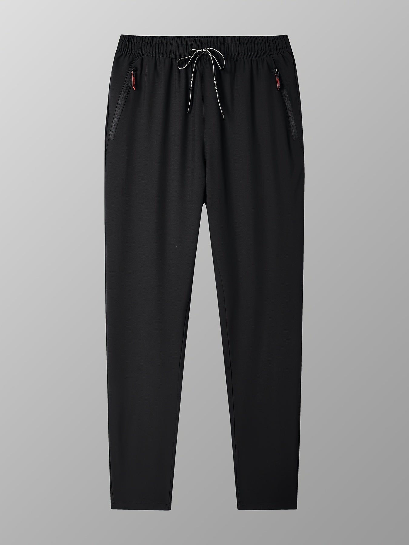 Pantalones jogger de poliéster azul marino y negro para hombre con bolsillos con cremallera, talla grande, primavera y verano