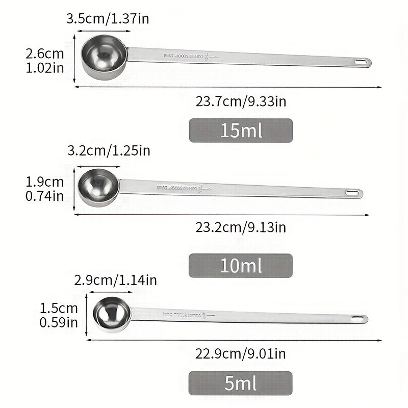 304 Stainless Steel Coffee Spoons Long Handle for Ground Coffee and Milk